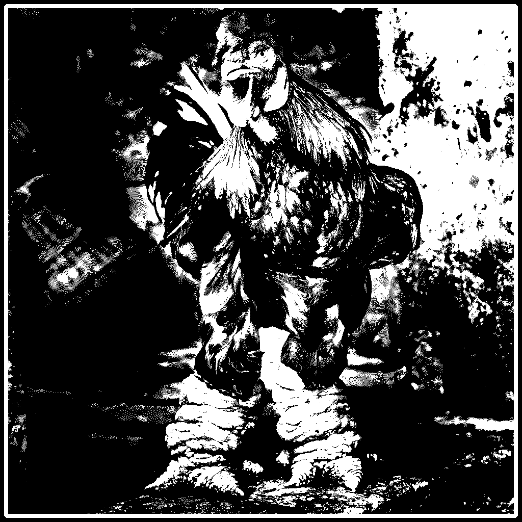 A rooster with deformed legs.